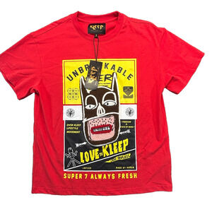 Kleep DVSN NWT Red Graphic Tee Chenille Patch Love to Kleep Small Streetwear